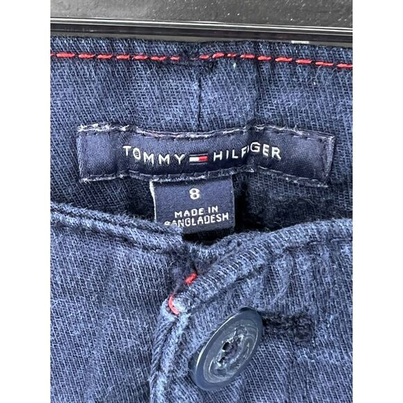 Tommy Hilfiger Pants Womens 8 Blue Straight Leg Button Fly Stretch Flat Front - Picture 10 of 10